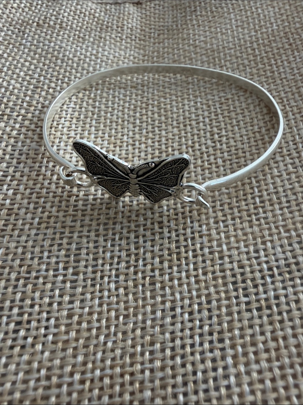Silver Butterfly Bangle Bracelet - Women's Jewelry 925